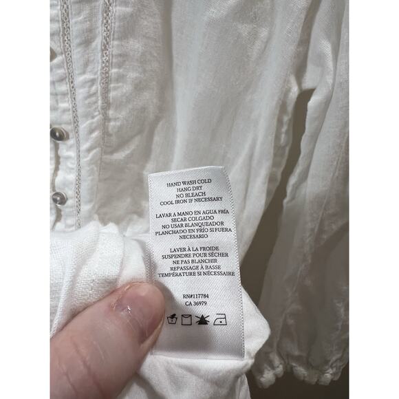 Rails Women’s Linen Blend Dress Size XS White Coachella Beachy Boho Cottagecore - Picture 5 of 8
